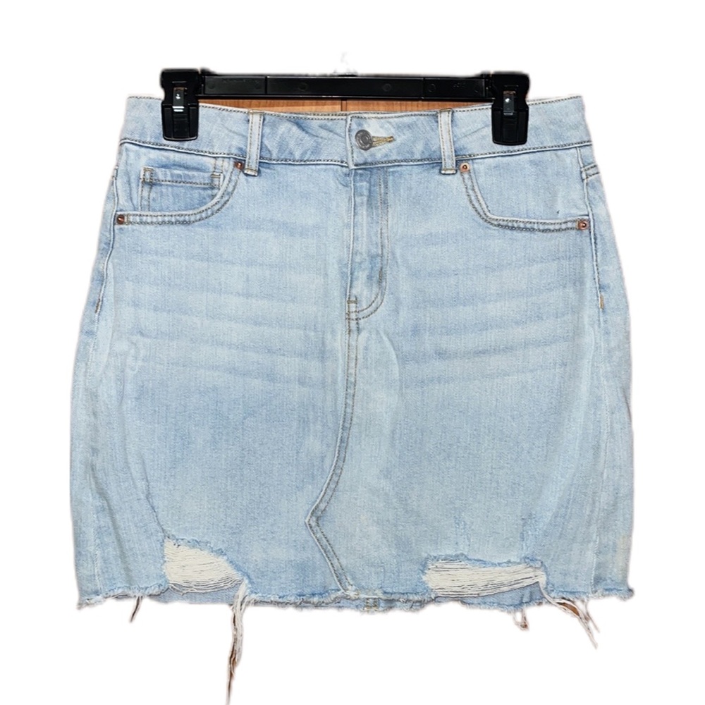 Wild Fable Distressed Mini Skirt - Blue - Size 6